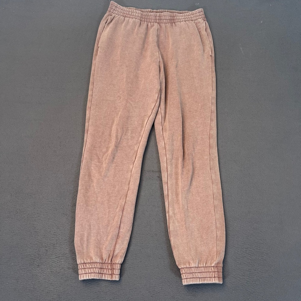 Pink Victoria's Secret Mineral Wash Joggers Mauve Womens Small Fleece Sweatpants